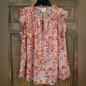 Cynthia Rowley Sleeveless Floral Blouse || Size 3X